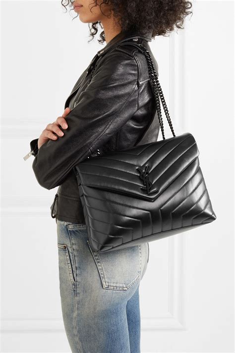 ysl black bag chain|ysl black quilted bag.